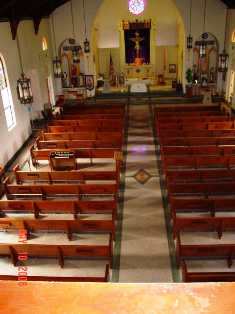 new pews from choir loft